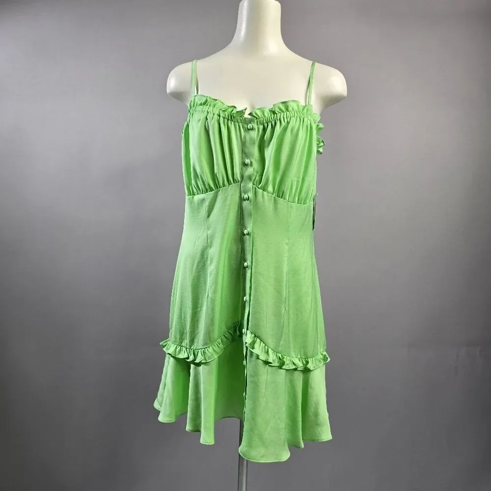 Bar III Green Ruffle Dress R8